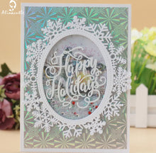 Cargar imagen en el visor de la galería, Suaje, Troquel, Marco Ovalado Copos de Nieve.