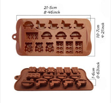 Cargar imagen en el visor de la galería, Molde Silicon Baby Shower, Lego, Oso, Caballo Madera, Coche.