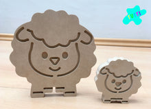Cargar imagen en el visor de la galería, Set 3 Borreguitos, Ovejas de la Abundancia, MDF.