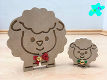 Cargar imagen en el visor de la galería, Set 3 Borreguitos, Ovejas de la Abundancia, MDF.