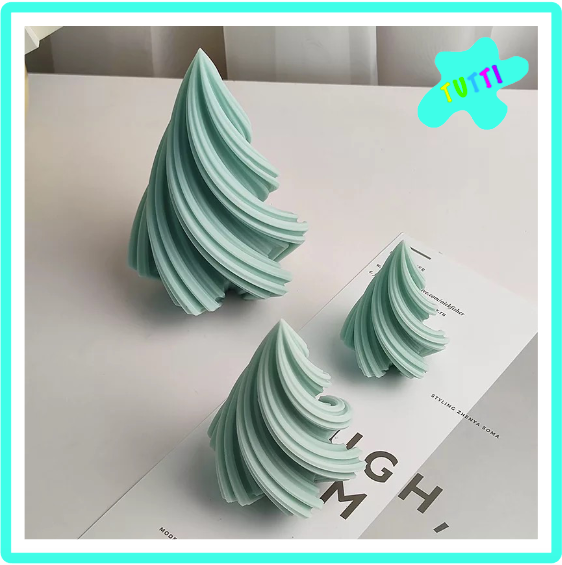 Molde Silicon Pino, Árbol Navidad 3D, I, Espiral Grande.
