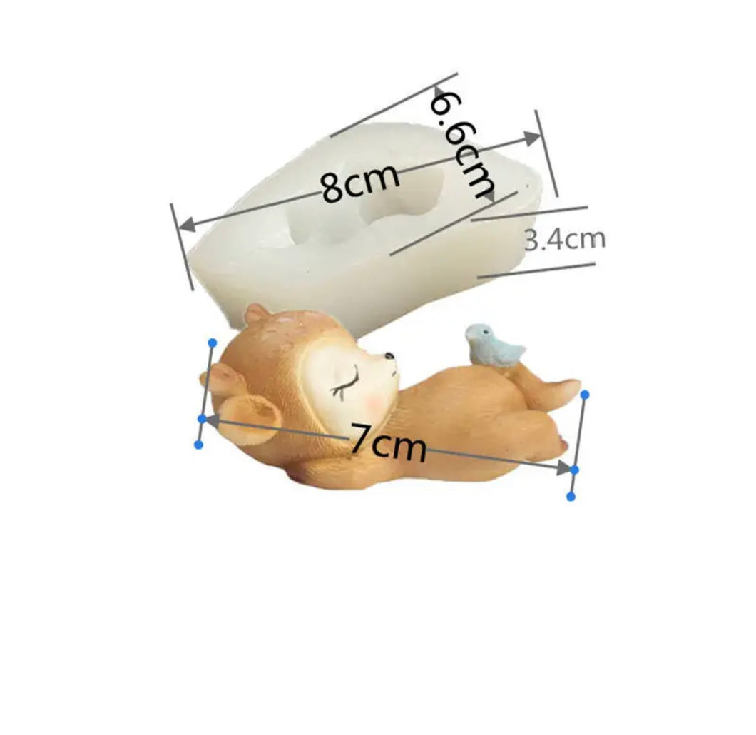 Molde Silicon, Reno, Venado, Recostado 1 Pieza.