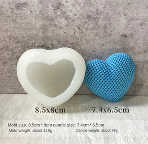 Molde Silicon Corazón Tejido 3D.