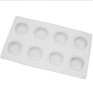 Molde Silicon Manzana 3D, 8 Cavidades.