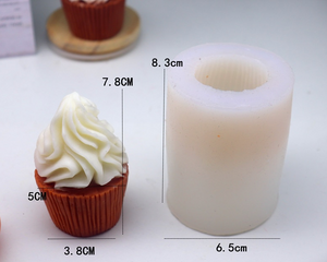 Molde Silicon Muffin, Cupcake con Crema Batida.