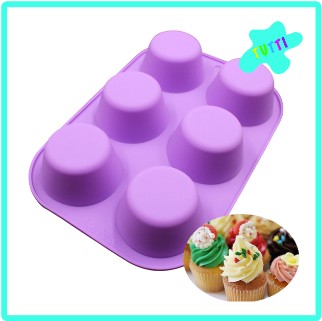 Molde Silicon Charola Cupcake Chica, 6 Cavidades.