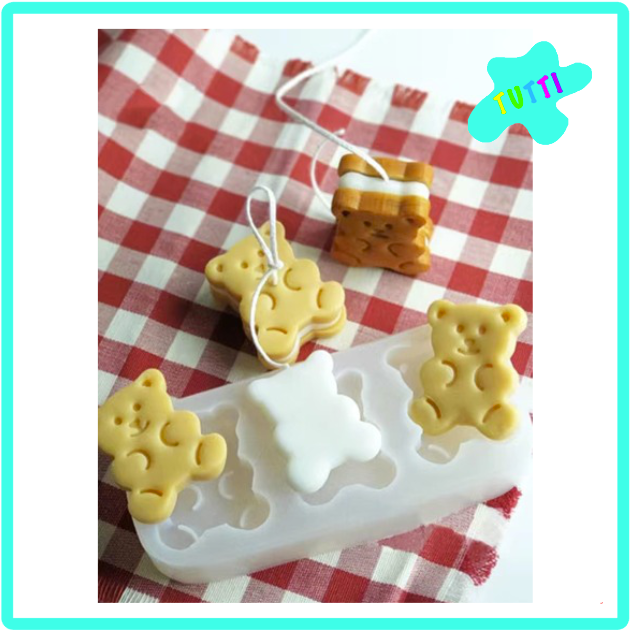 Molde Silicon Galleta Sandwich Oso.